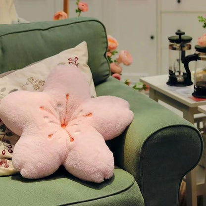 Cherry Blossom Plush Throw Pillow Living Room Sofa Pillow Flower Chair Cushion Throw Pillow (15.74 * 15.74, Pink)