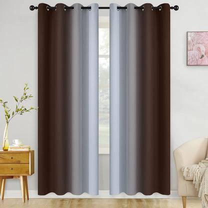 COSVIYA Grommet Room Darkening Ombre Purple Curtains W52xL63 inch