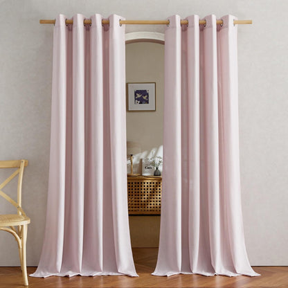 NICETOWN Natural Linen Curtains 84 inch Long 2 Panels Set, Grommet Top Thick Linen Burlap Semi Sheer Vertical Drapes Privacy Assured with Light Filtering for Bedroom/Living Room, W55 x L84
