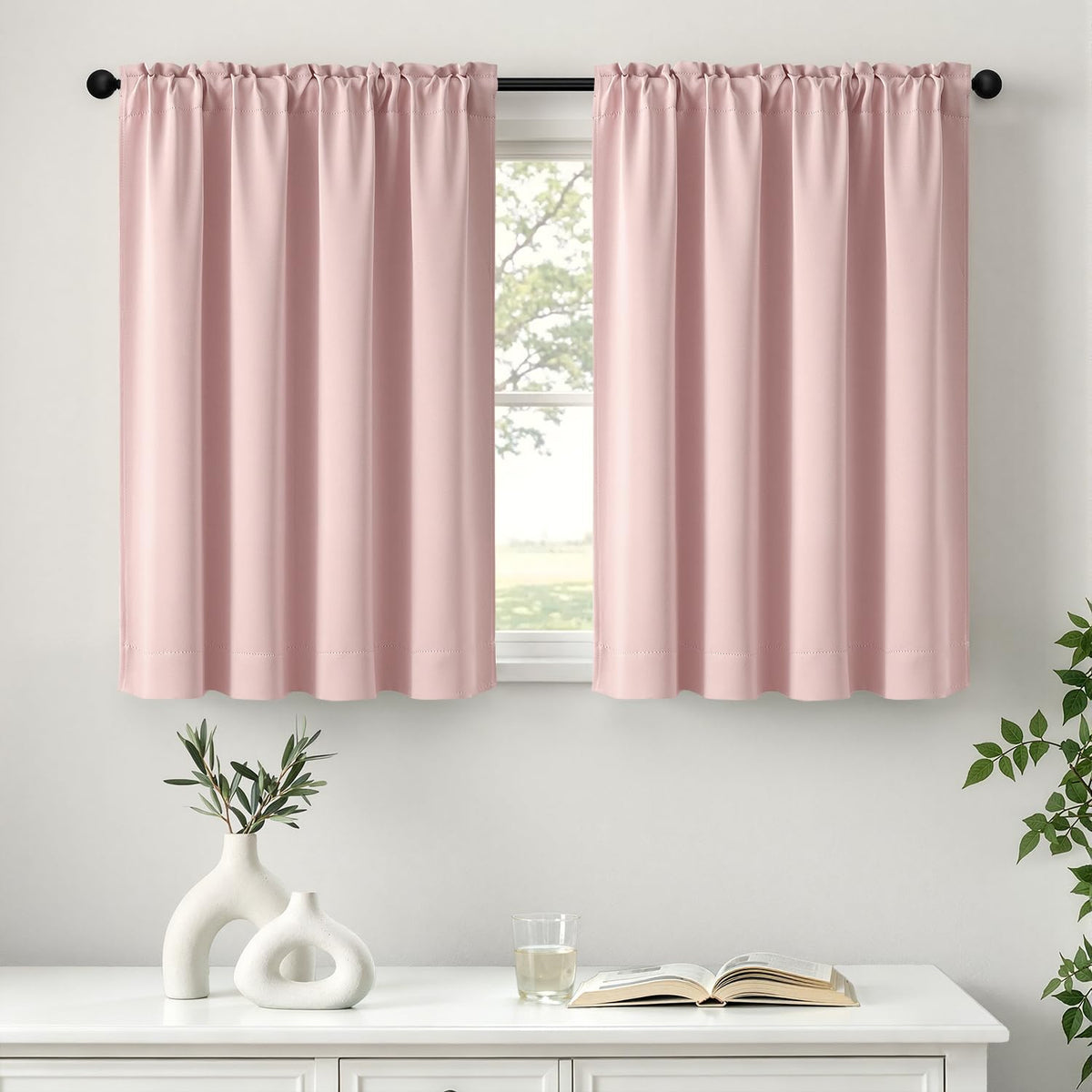 MIULEE Stone Blue Blackout Curtains for Bedroom Living Room 40"x63" 2 Panel