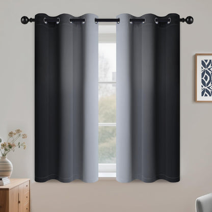 COSVIYA Grommet Room Darkening Ombre Purple Curtains W52xL63 inch