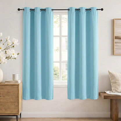Simplebrand Sage Green Blackout Curtains 84 Inch Length 2 Panels Set for Bedroom/Living Room, Solid Room Darkening Thermal Insulated Grommet Energy Saving Window Treatment Drapes, Each 52" Wide