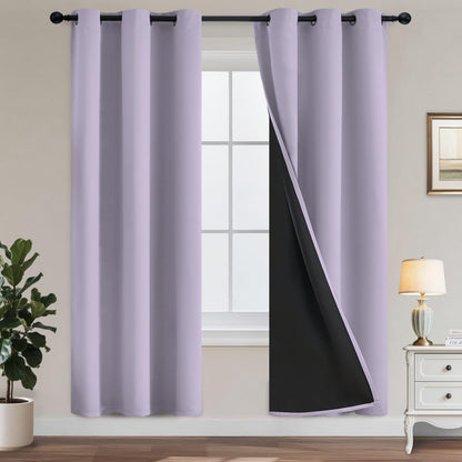 Yakamok Burgundy Red Blackout Curtains 84 inches Long for Bedroom 38" Wide