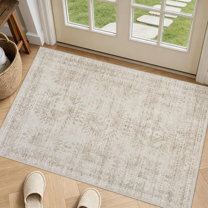 8x10 Area Rugs Living Room: Bedroom Neutral Washable Carpet Beige