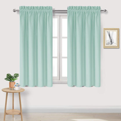 DWCN Blackout Curtains for Bedroom Living Room 42 x 63 Inch Long Black