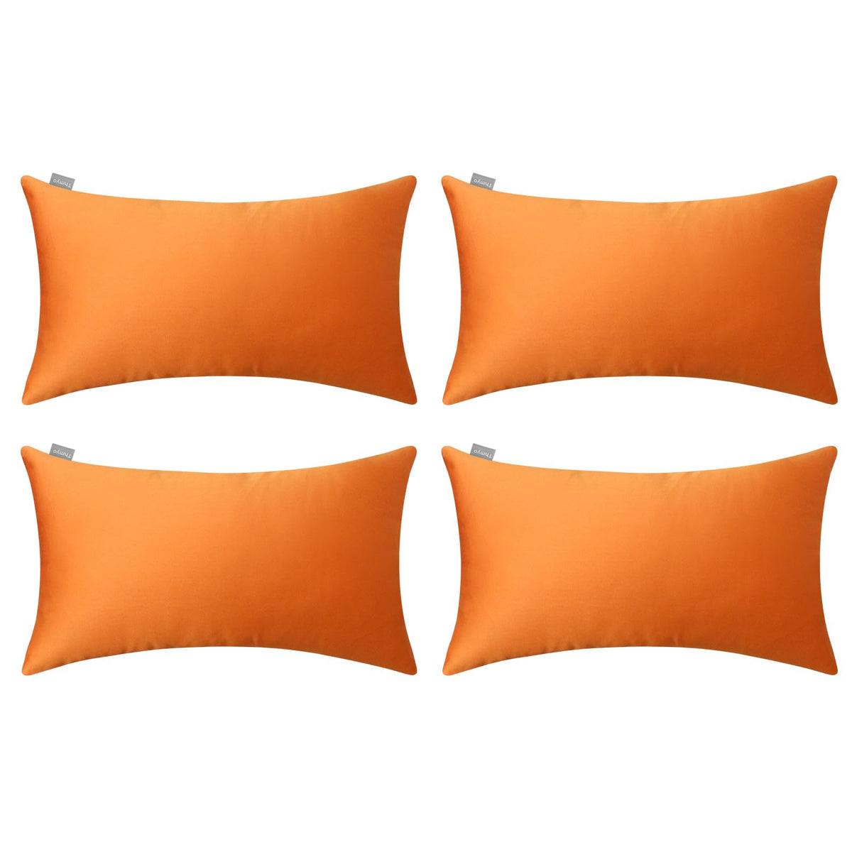 Thmyo 4-Pack 100% Cotton Solid Decorative Throw Pillow Case 18x18 Orange