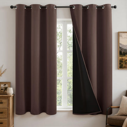 MIULEE Cream 100% Blackout Curtains for Bedroom 40x63 Inch Long