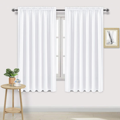 DWCN Blackout Curtains for Bedroom Living Room 42 x 63 Inch Long Black