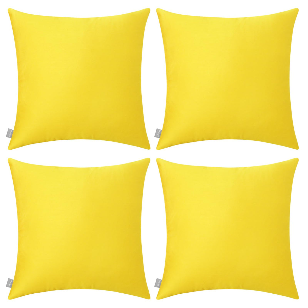 Thmyo 4-Pack 100% Cotton Solid Decorative Throw Pillow Case 18x18 Orange