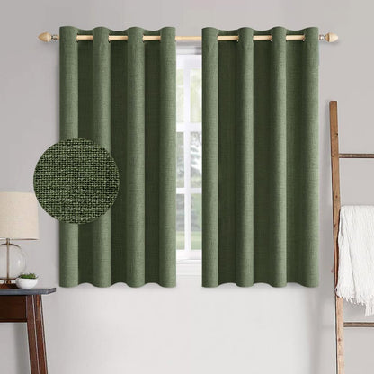 MIULEE 100% Blackout Linen Curtains for Bedroom 52x84 Inches Natural Beige