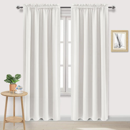DWCN Blackout Curtains for Bedroom Living Room 42 x 63 Inch Long Black