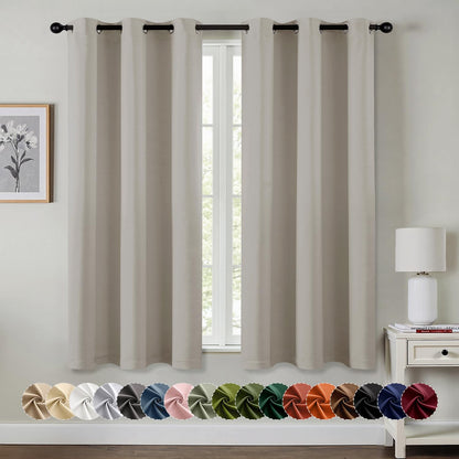 MIULEE Blackout Curtains for Bedroom 2 Panels 40 x 63 Inch Long Pink
