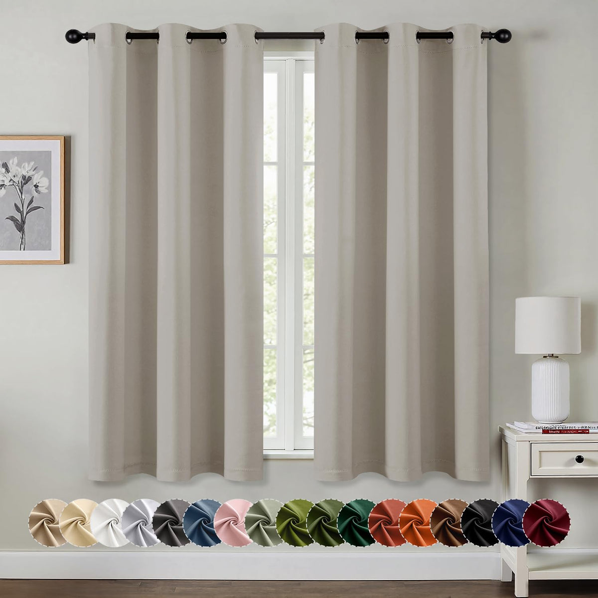 MIULEE Blackout Curtains for Bedroom 2 Panels 40 x 84 Inch Long Black