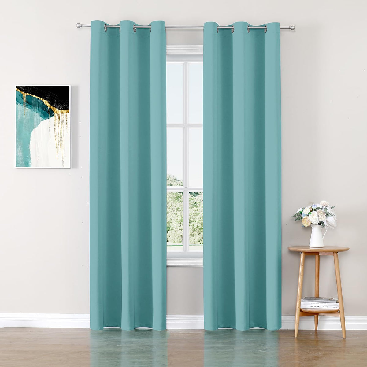 ChrisDowa Blackout Curtains for Bedroom and Living Room 63 Inches Long