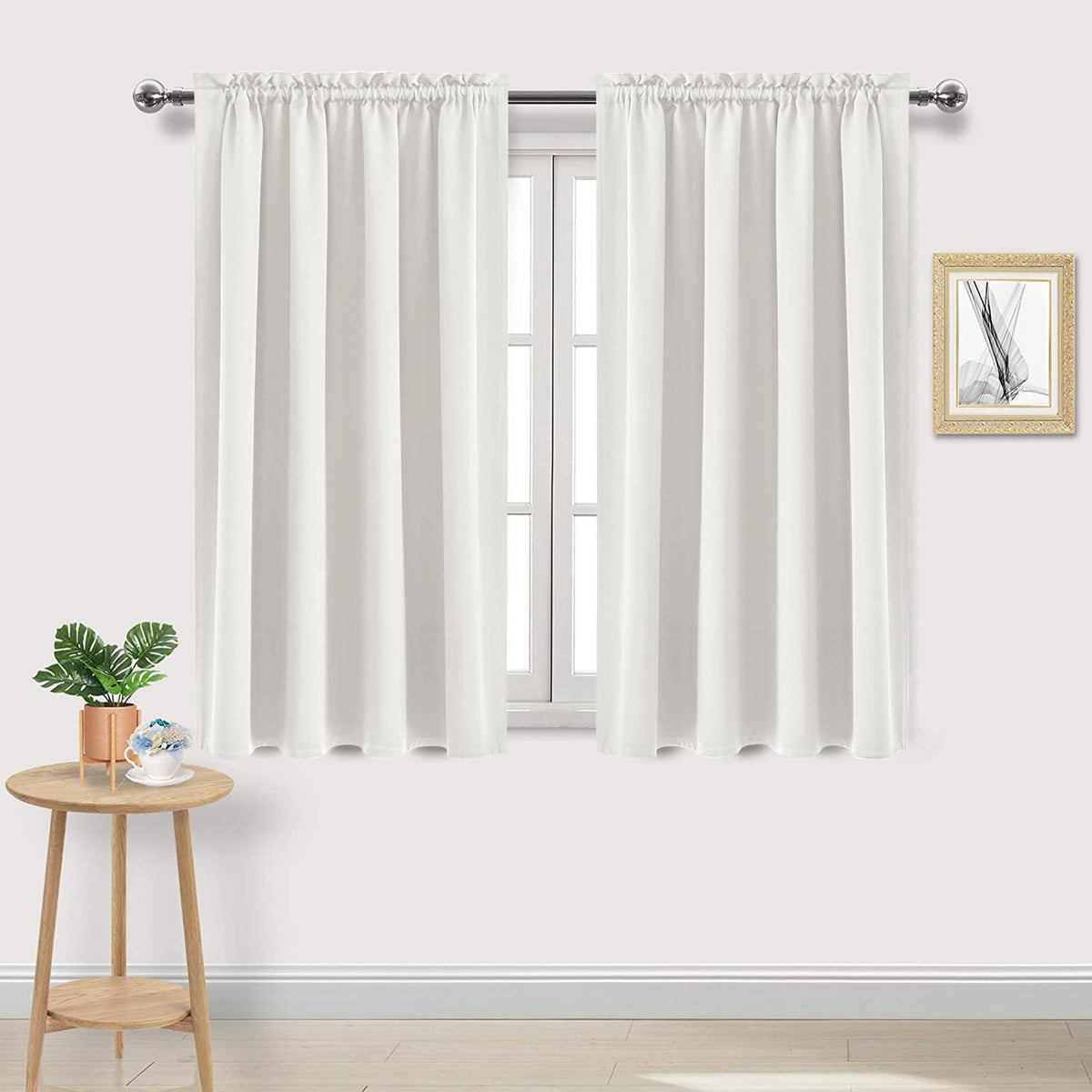DWCN Blackout Curtains for Bedroom Living Room 42 x 63 Inch Long Black