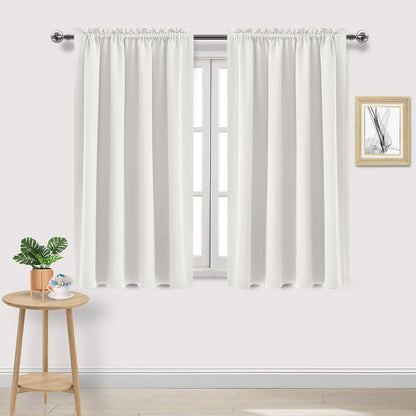 DWCN Blackout Curtains for Bedroom Living Room 42 x 63 Inch Long Black