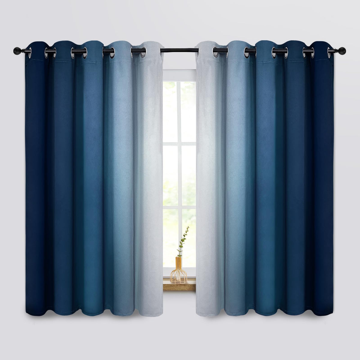 COSVIYA Grommet Room Darkening Ombre Purple Curtains W52xL63 inch