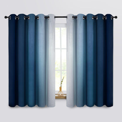 COSVIYA Grommet Room Darkening Ombre Purple Curtains W52xL63 inch
