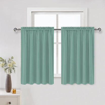 DWCN Blackout Curtains for Bedroom Living Room 42 x 63 Inch Long Black