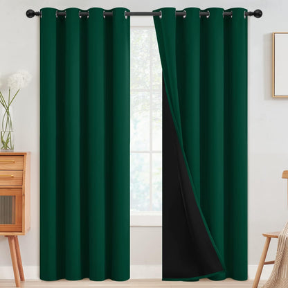 SimpleHome Cream 100% Blackout Curtains Room Darkening Living Room 84 Inch