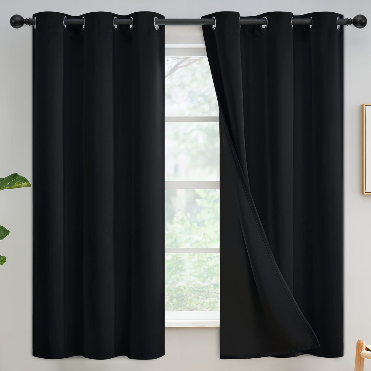 Yakamok Burgundy Red Blackout Curtains 84 inches Long for Bedroom 38" Wide