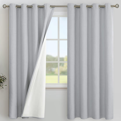 YoungsTex Black Blackout Curtains for Bedroom, Thermal Drapes Heat Blocking