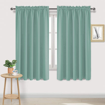 DWCN Blackout Curtains for Bedroom Living Room 42 x 63 Inch Long Black