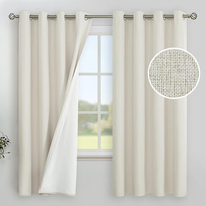 YoungsTex Black Blackout Curtains for Bedroom, Thermal Drapes Heat Blocking