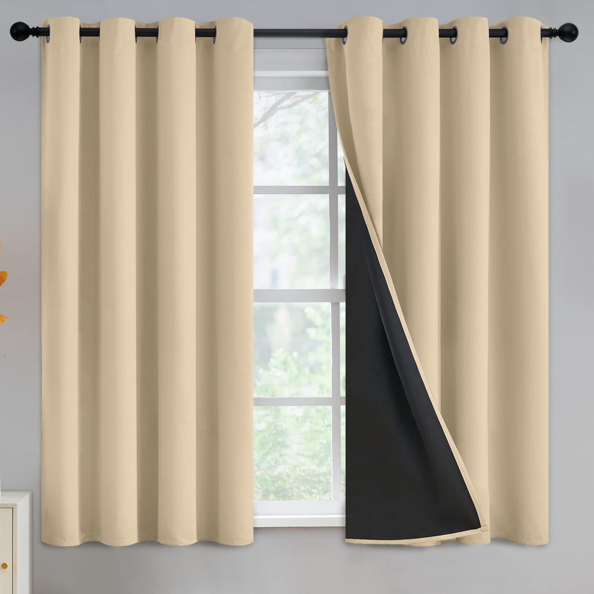 Yakamok Burgundy Red Blackout Curtains 84 inches Long for Bedroom 38" Wide