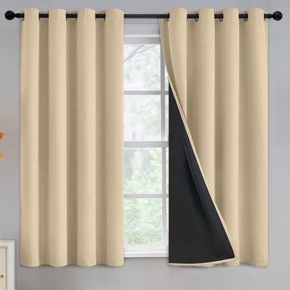 Yakamok Burgundy Red Blackout Curtains 84 inches Long for Bedroom 38" Wide