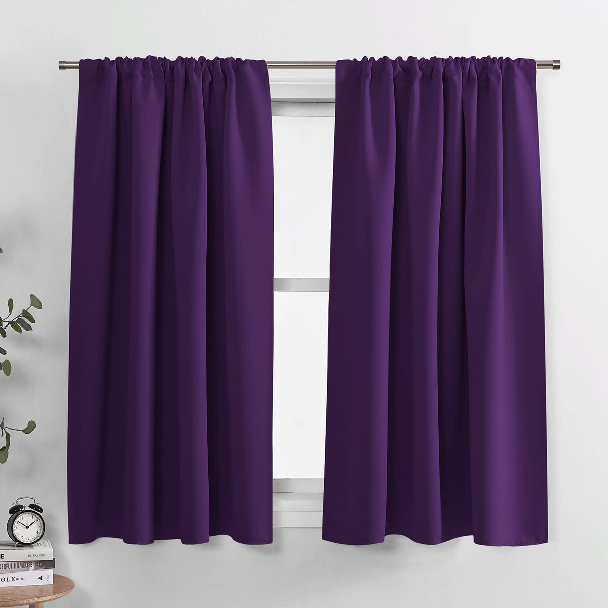 PONY DANCE Black Out Curtains 72 inch Long, Black, 2 Panels