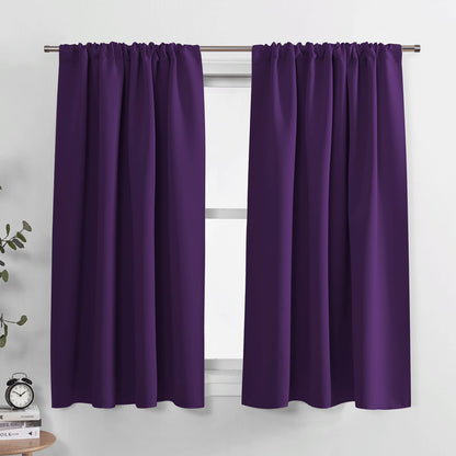 PONY DANCE Black Out Curtains 72 inch Long, Black, 2 Panels