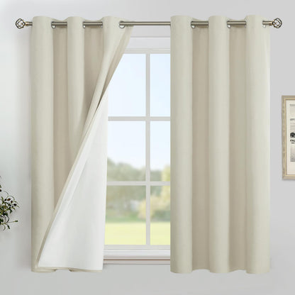 YoungsTex Black Blackout Curtains for Bedroom, Thermal Drapes Heat Blocking