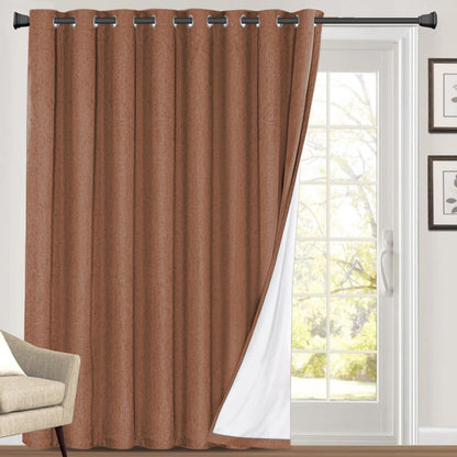 PrinceDeco Natural Linen Curtains 100% Blackout Linen Curtains for Bedroom Full Blackout Curtains 84 Inches Long Living Room Thermal Insulated Light Blocking Curtain Drapes White Backing, 2 Panels