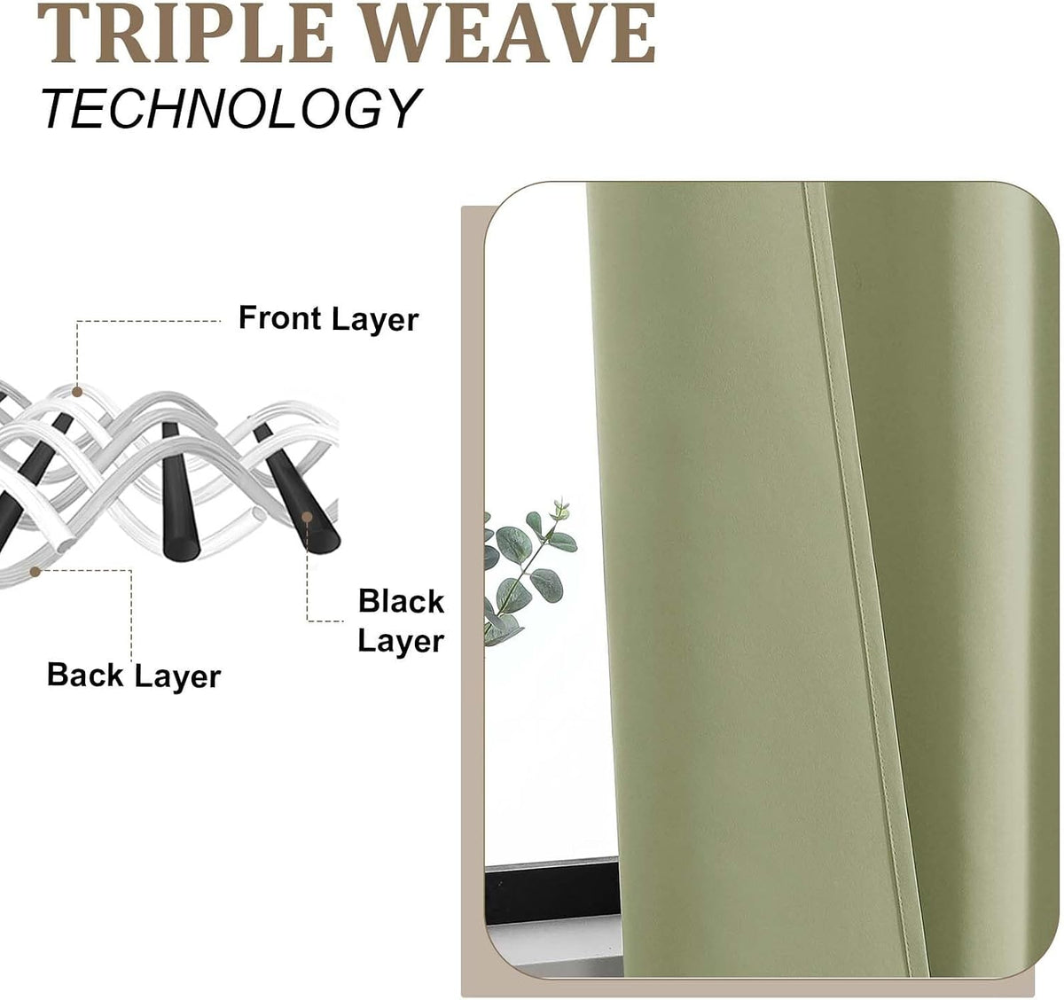 Lecloud Sage Green Room Darkening Curtains 54 Inch Length 2 Panels, Window Curtains for Bedroom, Energy Thermal Insulating Rod Pocket Curtain Drapes for Small Window, 40" W x 54" L