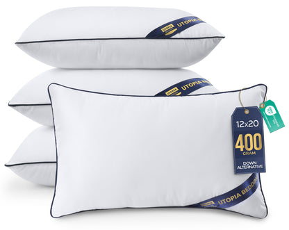Premium Piping Throw Pillows 18x18, Decorative Pillow Inserts, 4-Pack