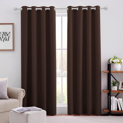 HOMEIDEAS Blackout Curtains for Bedroom 52 X 84 Inch Long 2 Panels Set Light Grey/Gray Room Darkening Curtains/Drapes, Soundproof Thermal Grommet Window Curtains for Living Room
