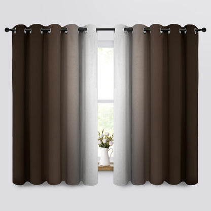 COSVIYA Grommet Room Darkening Ombre Purple Curtains W52xL63 inch