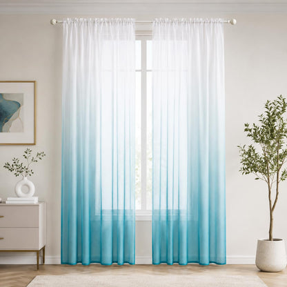 Deconovo Light Filtering Sheer Curtains 72 Inches Long for Living Room