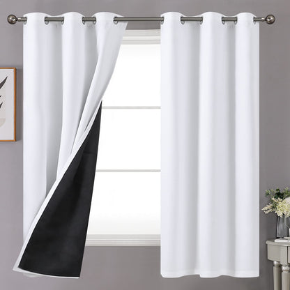 YoungsTex Black Blackout Curtains for Bedroom, Thermal Drapes Heat Blocking