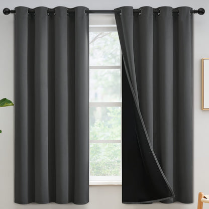 Yakamok Burgundy Red Blackout Curtains 84 inches Long for Bedroom 38" Wide