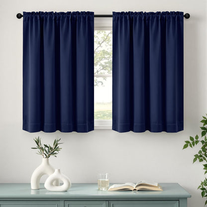 MIULEE Stone Blue Blackout Curtains for Bedroom Living Room 40"x63" 2 Panel