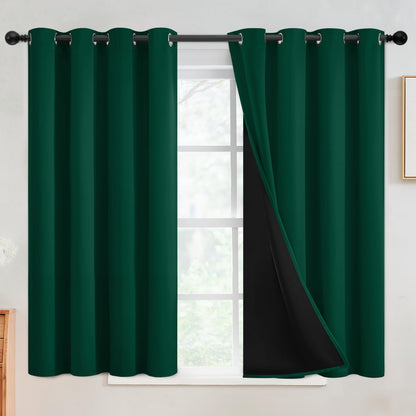 SimpleHome Cream 100% Blackout Curtains Room Darkening Living Room 84 Inch