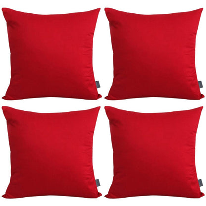 Thmyo 4-Pack 100% Cotton Solid Decorative Throw Pillow Case 18x18 Orange