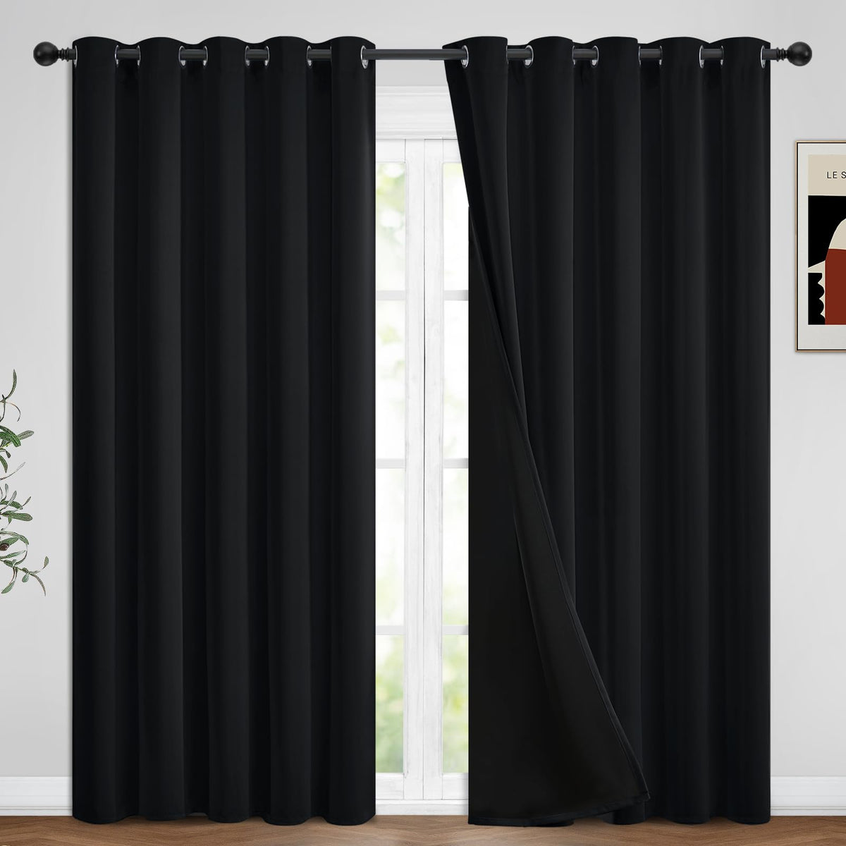 Yakamok Burgundy Red Blackout Curtains 84 inches Long for Bedroom 38" Wide