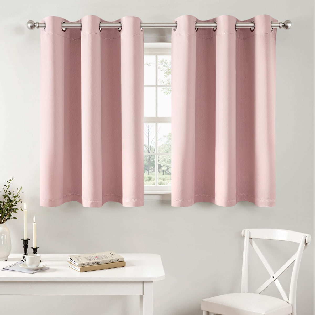 MIULEE Blackout Curtains for Bedroom 2 Panels 40 x 63 Inch Long Pink
