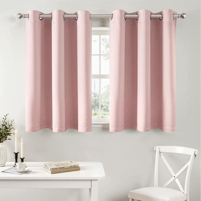 MIULEE Blackout Curtains for Bedroom 2 Panels 40 x 63 Inch Long Pink