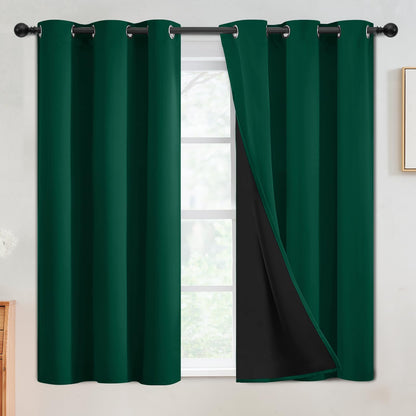 SimpleHome Cream 100% Blackout Curtains Room Darkening Living Room 84 Inch