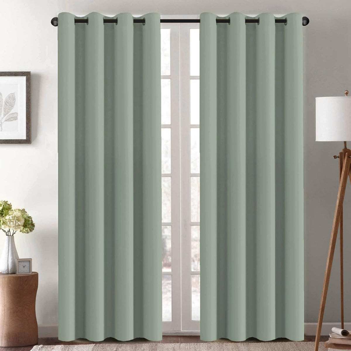 H.VERSAILTEX 100% Blackout Curtains for Bedroom Black Out Curtains 96 inch Thermal Insulated Long Blackout Curtains for Living Room, Energy Saving Curtains for Patio Door Grommet (1 Panel, Jet Black)