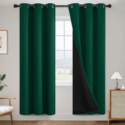 SimpleHome Cream 100% Blackout Curtains Room Darkening Living Room 84 Inch